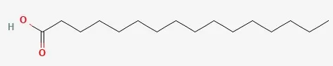 The molecular structure of palmitic acid (image adapted from PubChem)